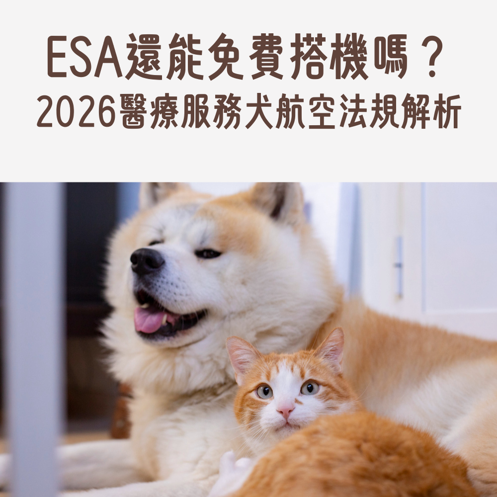 服務犬SVAN、情感支持動物ESA與精神服務犬PSAD的法律比較對照圖
